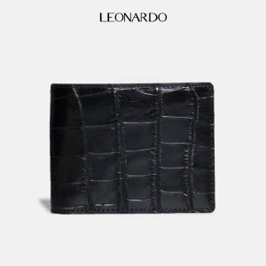 Leonardo Ví Da Cá Sấu Thật 100% Cao Cấp Crocodile Collection Thiết Kế Dáng Đứng Ngang Sang Trọng