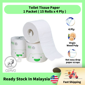 4D Emboss Soft Facial Bathroom Toilet Tissue Paper 4 Ply Virgin Wood Pulp/Kertas Tisu Tandas/IN MALAYSIA