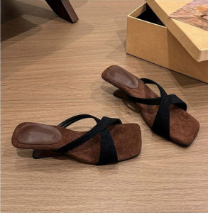[Free Shipping] Polka Dot Wedge Sandals For Women 2026 Summer New Style Comfortable To Wear Square-Toe High-Heeled Sandals