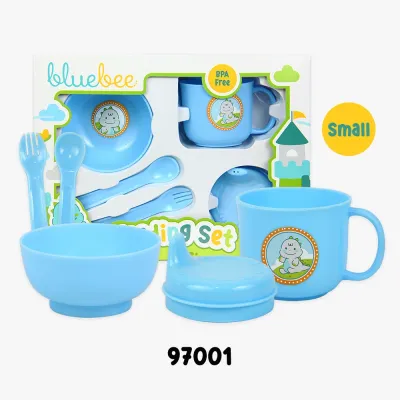 Set Peralatan Makan Bayi Bluebee 4/5 Pcs - BPA Free Warna Pastel Unisex