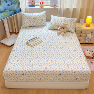 Polka Dot 100% Cotton Elastic Fitted Sheets Soft Skin Friendly Queen Mattress Cover with Deep Pocket Single Double Bed Bedsheets2026