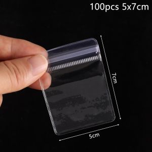 YUNAFIN 100Pcs Transparent Self Sealing Bag Reclosable PVC Plastic Zip Lock Bags Dustproof Jewelry Bag Gift Packaging Storage Pouches