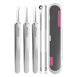 5in1 Acne Black Head Remover Tool Kit Stainless Steel Comedone Tool Pimple Extractor Besi Picit Jerawat 去黑头粉刺痘痘摄子