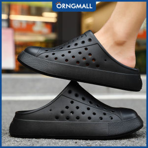ORNGMALL Summer Men and Women Sandals Breathable Jelly Shoes Men Garden Shoes School Versatile Plain Baotou Half Slippers Candy Color Waterproof Beach Shoes 35-46