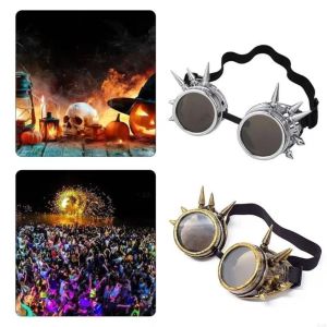 ANANAA Tinted Round Lenses Steampunk Adjustable Elastic Strap Decorative Spikes Costume Eyewear Fashion Vintage Style Cosplay Cosplay Costumes