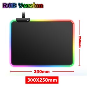 OLAV Large Gaming Mouse Pad With Stitched Edges Anti-Fray Cloth WaterproofNon-Slip Portable Rubber Base LED Light Professional Gaming Mouse Mat Keyboard PadDesk Pad For GamerOffice&Home（25*30/80*30 CM）