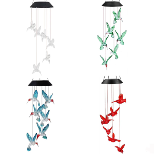 Tiết kiệm năng lượng mặt trời Chim Ruồi đèn Chuông gió để tạo ra một bầu không khí lãng mạn đầy màu sắc treo ornaent decors