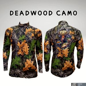 DEADWOOD CAMO เสื้อตกปลามอไซร้จักรยานแขนยาว JK Thailand กันยูวี80% แห้งเร็ว ผู้ชาย ผู้หญิง สำหรับกีฬากิจกรรมกลางแจ้ง
