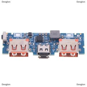 [COD] Donglon แผงวงจรจ่ายไฟแบบไมโครชนิด C เมนบอร์ด DIY 2.4A 5V แผงชาร์จแบตเตอรี่ลิเธียมแผงวงจร LED Dual USB โมดูลบูสเตอร์18650