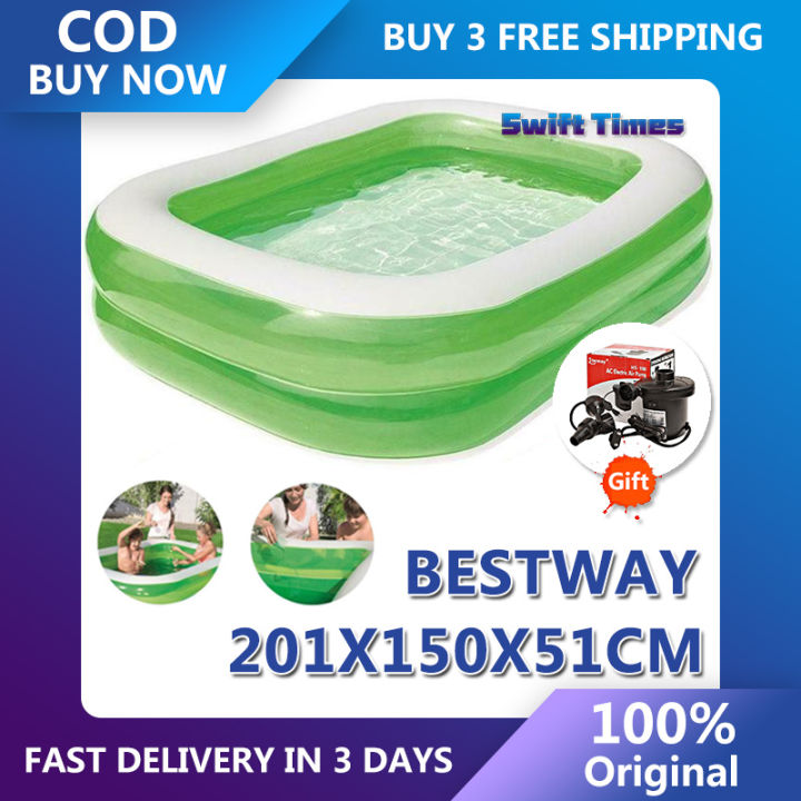 Bestway Inflatable Swimming Pool 201X150X51cm Children Home Use