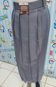 Rok Abu Abu Panjang Rempel Atas/Full Seragam Sekolah SMA/SMK Kain High Twis