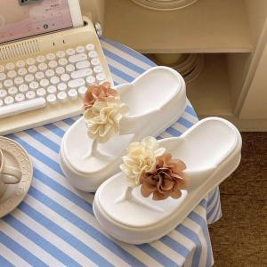 Free Shipping 2026 New Summer Thick-Soled Flip-Flops For Women Fashionable Indoor Home Slippers With Non-Slip Soft Soles Height-Increasing Outdoor Sandals