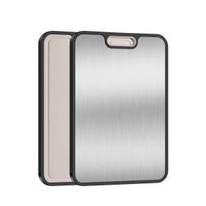 IKI Double-Sided Titanium Stainless Steel 304 Cutting Board Antibacterial Kitchen Chopping Board