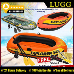 LUGG【On Stock】INTEX Inflatable Boat 2 Seater Person Kayak Boat Thick Fishing Boat Canoe Rubber Boat EXPLORER Seahawk EXPLORER 3 Seater Sports Kayak Boat For Sale PVC Pump with Oars Set【In stock】