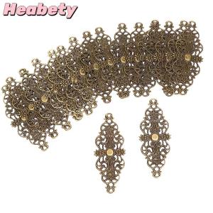 Heabety 20Pcs Filigree Flower Wrap Connector Crafts DIY Embellishments Findings Jewelry