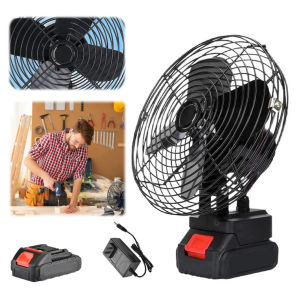 Operated Fan Rechargeable High Power Electric Fan 2 Speed Settings Lithium Battery Desk Fan for Camping Hiking