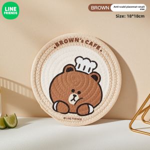 LINE FRIENDS Polyester Cotton Placemat Heat Resistant Anti-scalding LFB411