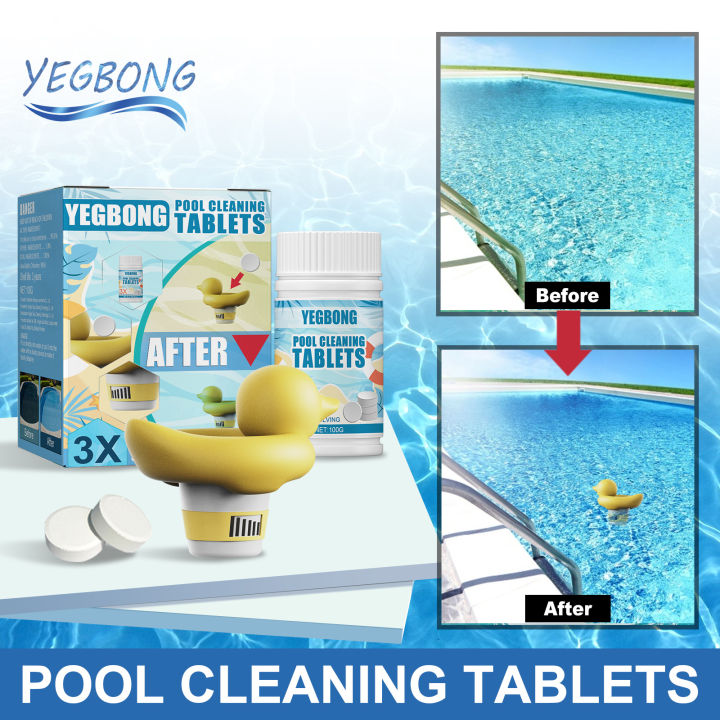 YEGBONG Swimming pool chlorine tablets improve water quality, clarify