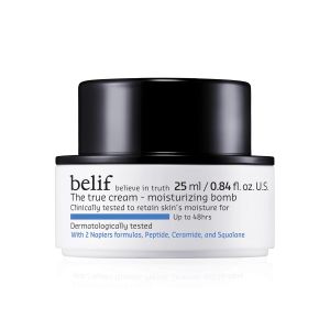 belif Moisturizing – Daily Ceramide Moisturizer with Peptide & Squalane 48hr Hydration &  Cream Milky & Lightweight Restores Skin Barrier Korean Skincare 0.84 fl oz (25ml)