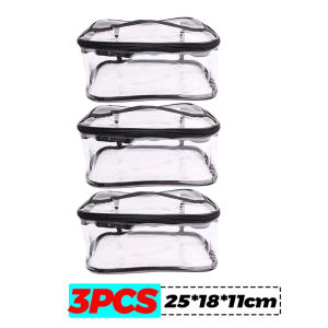 Dizoey 5PCS Transparent PVC Storage Bag Makeup Bag Portable Travel Waterproof Zipper Bags Toy Storage Organizer Bag for Books Building Block
