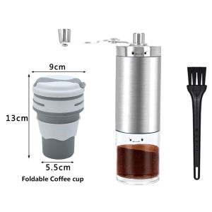 Portable Manual Coffee Bean Grinder Stainless Steel Wood Grain Crank Handmade Coffee Grinder Mill Kitchen Tool Grinders
