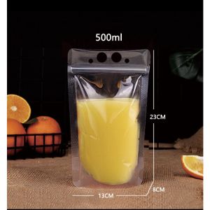 100Pcs Liquid Pouch Resealable Stand Up Pouch for Cold Hot Drinks Suitable for juice milk tea 250/500/750/1000ml