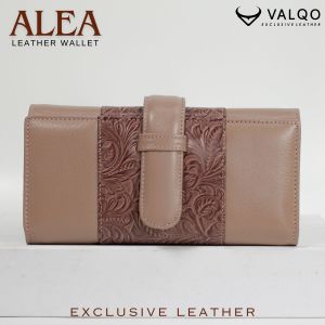 [VALQO] ALEA Dompet Wanita Kulit Sapi Kombinasi motif Batik Dompet HP Perempuan