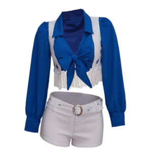 4115  ฮึม ชื่อแบรนด์   ชุดเชียร์ลีดเดอร์สองชิ้นสีน้ำเงินดาวในสต็อกขายส่ง #