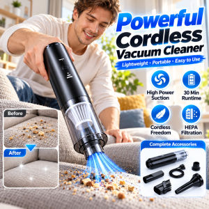 Wireless Vacuum Cleaner / Powerful Cordless Handheld Vacuum / Strong Suction Portable Rechargeable Dust Collector / Home Car Cleaning / Pet Hair / Sofa Bed Mattress / Quick Cleaning Tool