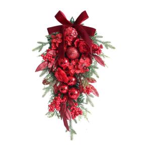 Celebratory Christmas Wall Suspended Strobilus Deck For Vacation Home Door Office Plastic Decoration