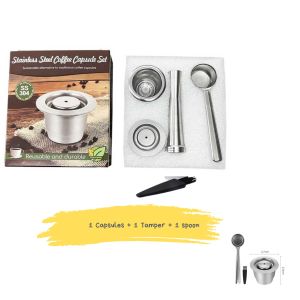 High-Quality Stainless Steel SG Espresso Coffee Refillable Pods - Reusable Environmentally Friendly Nespresso Compatible Coffee Capsule - Brewing Perfect Coffee from Choice Coffee Beans