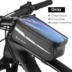 WEST BIKING Bike Front Tube Bag Bicycle Touchscreen Phone Bag For 5.5~7.0 Inch Cycling Waterproof Tool Bag Mountain Bike Accessories