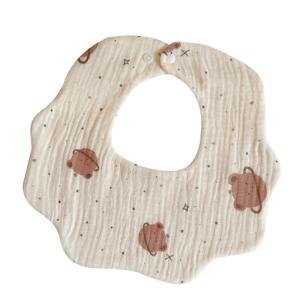 Vải trớ cho bé yếm bông Dễ Thương In Sơ Sinh Bib Có Thể Điều Chỉnh Snaps Bib Cánh Hoa Cạnh Bib Thoải Mái Sơ Sinh Điều Dưỡng Bib