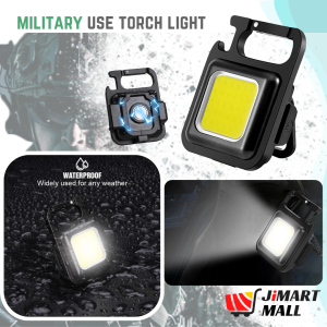 ARMY MINI LED TORCH LIGHT Ultra Bright COB Portable Flash Camping Small Hook Keychain Survival Kit Outdoor Lampu Camp Military Use USB Rechargable 迷你露营家用钥匙扣强光高亮工作灯手电筒