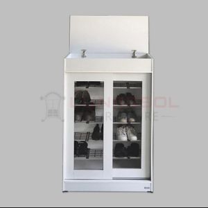 LEMARI SEPATU KACA 24 PASANG PINTU SLIDING GESER HUGA 425 [PARBUB]