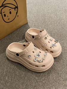 [Free Shipping] WomenS Summer 2025 New Style Perforated Shoes Non-Slip Odor-Resistant Thick-Soled EVA Toe-Cap Sandals For Outdoor Wear