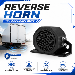 105dB Reverse Horn Waterproof Backup Alarm Warning Buzzer 12V-60V Heavy Duty For Truck Lori Bus Trailer