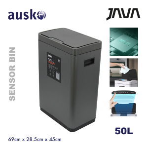JAVA Sensor Bin | VEGAS | JH8828 | 50L | Multiple Colours | Rubbish Bin | Trash Bin | Recycling Bin | Garbage Bin | Soft Closing Bin
