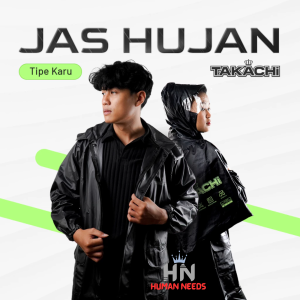 Jas Hujan Takachi Karet Rubber Mirip ASV Tebal Mantel Ujan Uniseks Cewek Cowok Waterproof Anti Air