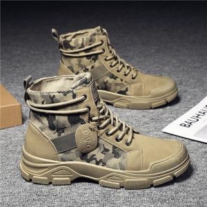 Fashion mens boots outdoor high-top vintage camouflage british martin boots platform desert mens shoes