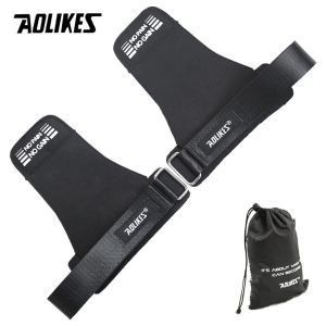 Aolikes Leather strap wrist wrap support grip band Berkualitas Aolikes 7639 AOLIKES LEATHER STRAP WRIST WRAP SUPPORT GRIP BAND GLOVE DEADLIFT TERBARU Wrist Wrap Strap Support Sarung Tangan Gym Fitness Kulit Weightlifting Angkat Beban Grip Gym Healthindo