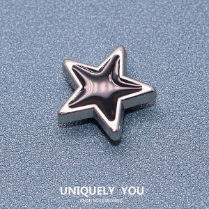 jibbitz โลหะ รองเท้าหัวเข็มขัด อุปกรณ์เสริมโลหะ โพดำ ดาว สำหรับรองเท้าแฟชั่น จิ๊บบิท ตัวติดรองเท้า