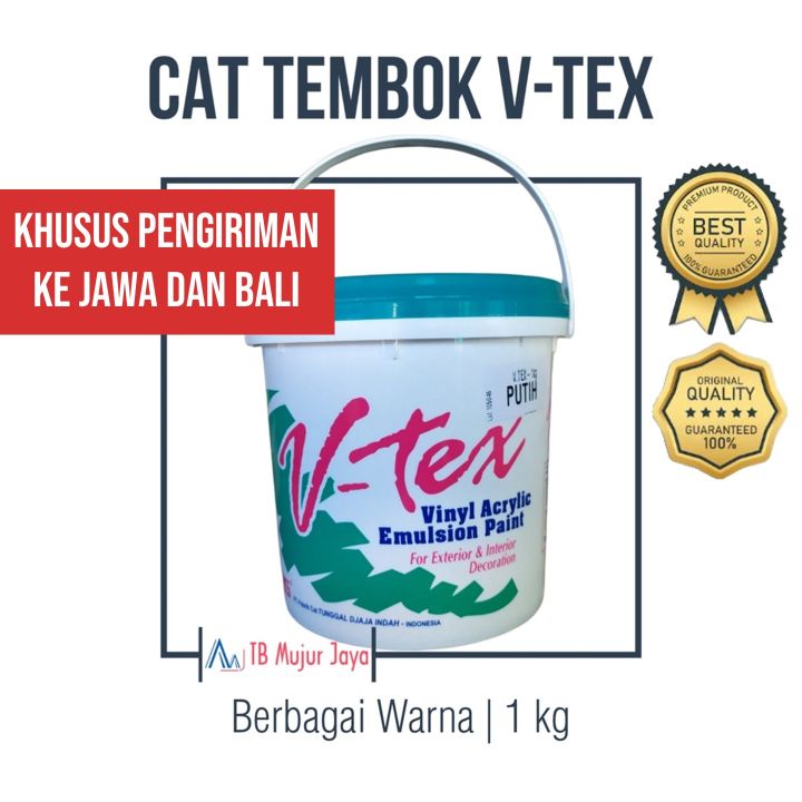 Cat Tembok V-Tex untuk Interior dan Exterior Berbagai Warna 1 kg