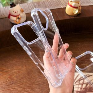 Transparent Shockproof Phone Case For iPhone 17 Air 16 16E 15 14 13 12 11 Pro Max Plus Cushion Bumper Hard Acrylic Back Cover