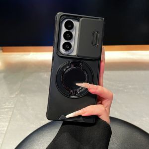 New Military Armor Shockproof Case for Samsung Galaxy Z Fold 8 7 6 5 4 3 5G Magnetic Bracket Phone Shell Rotating Stand Slide Camera Lens Protection Cover