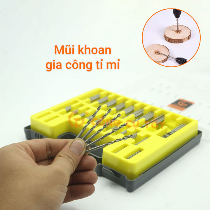 Bộ 150 mũi khoan chính xác 0.4-3.2mm đường kính 0.1mm