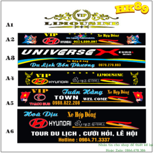 Tem dán trước kính xe County Xe khách - Tem chống nắng mưa (SL: 1 tem)