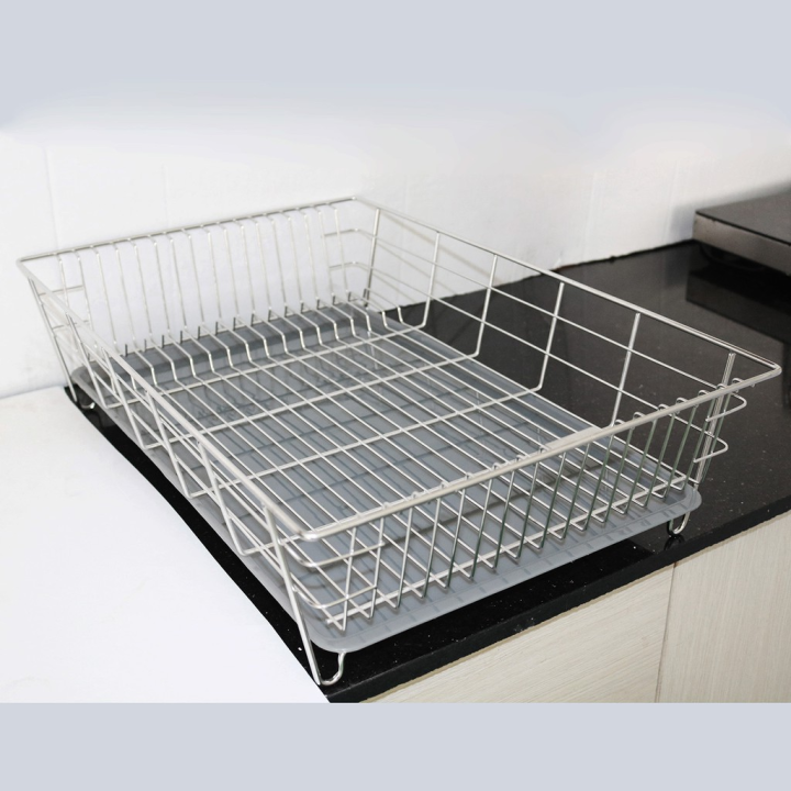 Rổ úp chén dĩa inox 304 loại lớn Goda kèm khay lót | Lazada.vn