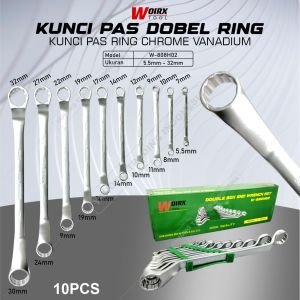 Kunci Double Ring Pas Set 10pcs 5.5mm - 32mm Kunci Dobel Ring WOIRX TOOL