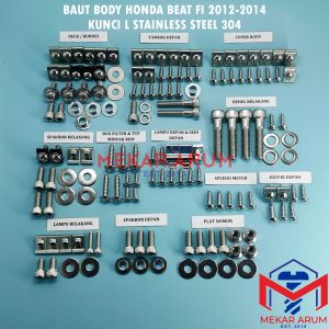 Baut Body Honda Beat FI 2012-2014 Kunci L Stainless Steel Asli